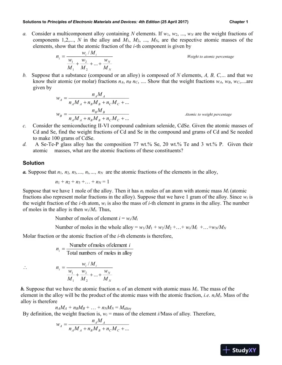 Solution Manual for Principles Of Electronic Materials And Devices, 4th Edition, page 7