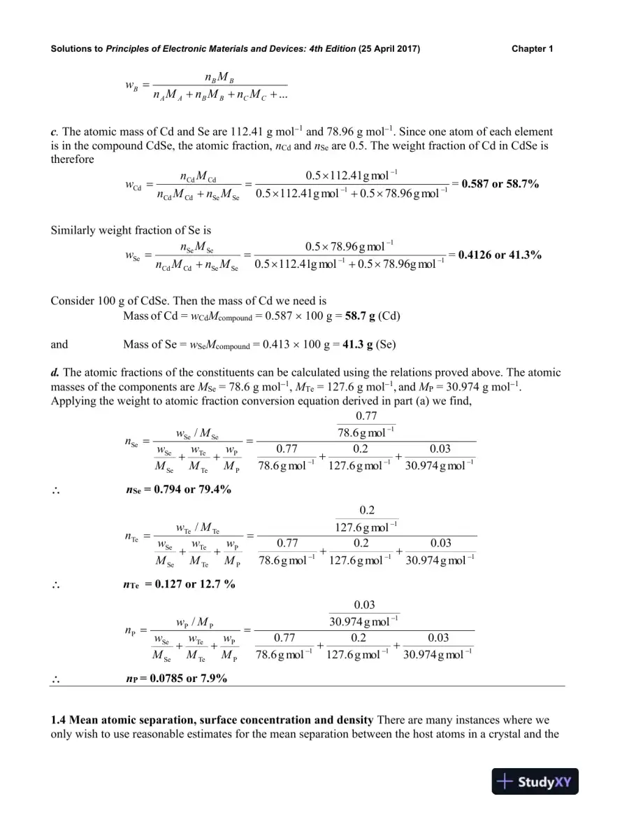 Solution Manual for Principles Of Electronic Materials And Devices, 4th Edition, page 8