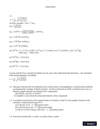 Solution Manual For Spectrometric Identification of Organic Compounds, 8th Edition - Page 16 preview image