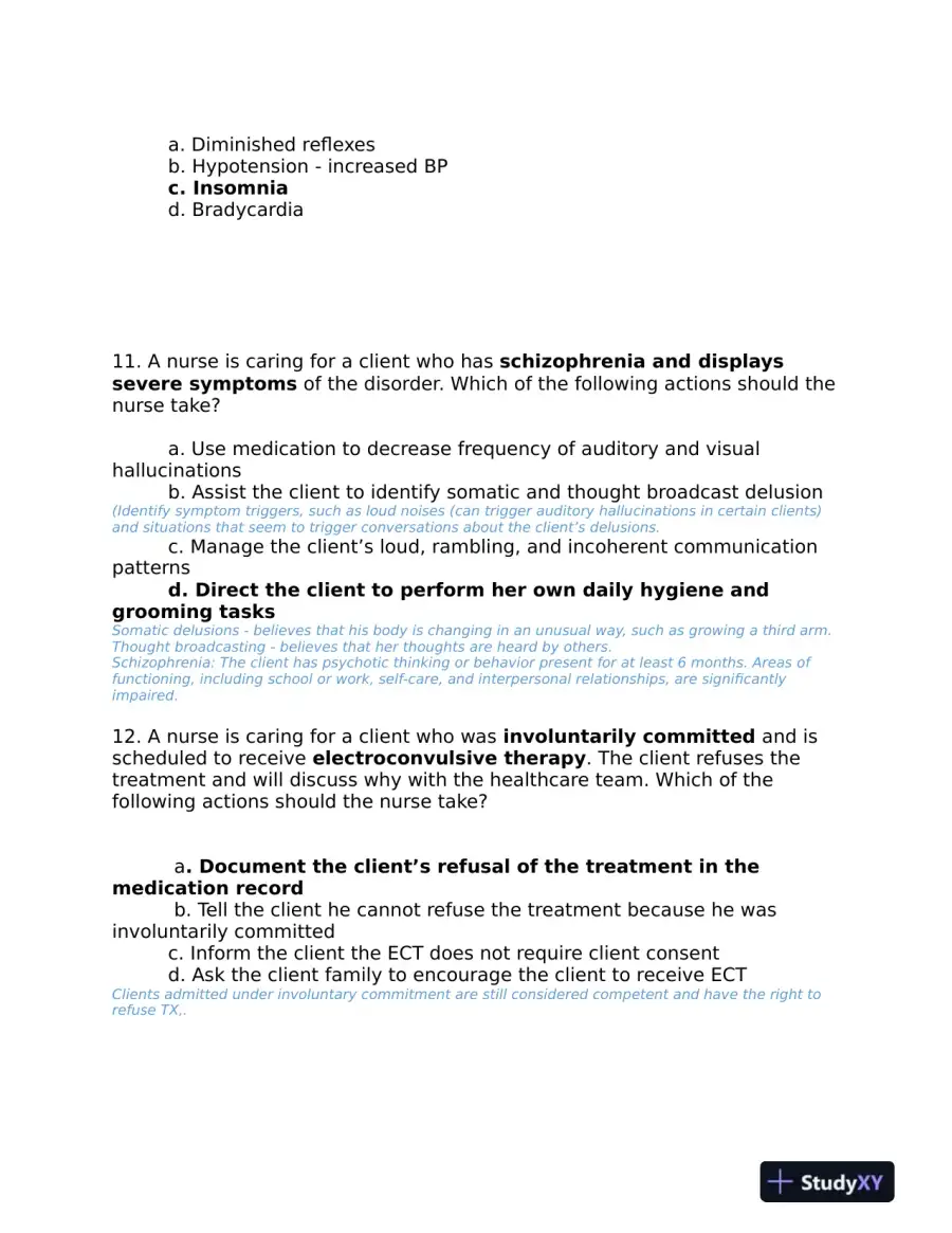 2019 ATI Mental Health Proctored Exam with Answers (71 Solved Questions), page 5