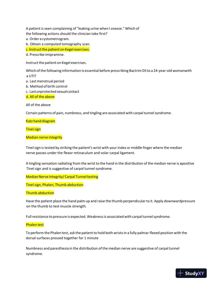 NR511 Clinical Analysis Final Exam With Answers (190 Solved Questions), page 10