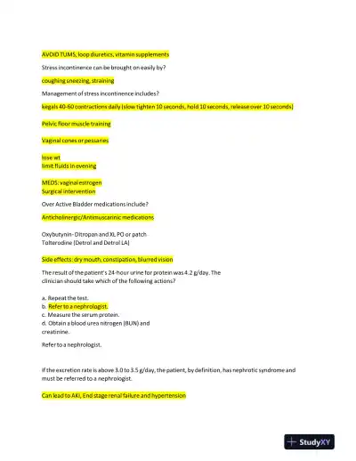 NR511 Clinical Analysis Final Exam With Answers (190 Solved Questions) - Page 9 preview image