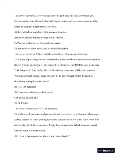 HESI RN Healthcare Exit Exam With Answers (160 Solved Questions) - Page 13 preview image