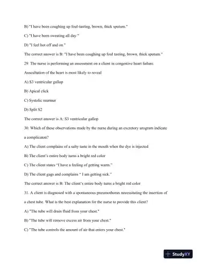 HESI RN Healthcare Exit Exam With Answers (160 Solved Questions) - Page 14 preview image