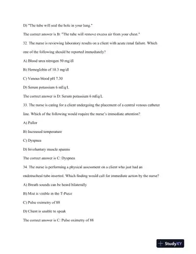 HESI RN Healthcare Exit Exam With Answers (160 Solved Questions) - Page 15 preview image