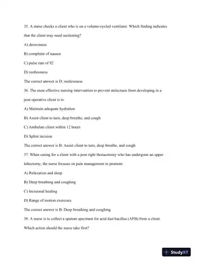 HESI RN Healthcare Exit Exam With Answers (160 Solved Questions) - Page 16 preview image