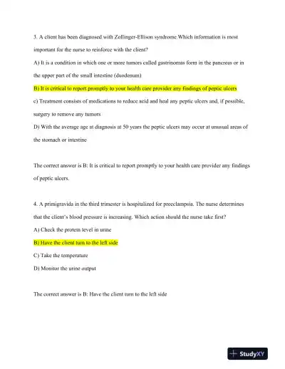 HESI RN Healthcare Exit Exam With Answers (160 Solved Questions) - Page 3 preview image