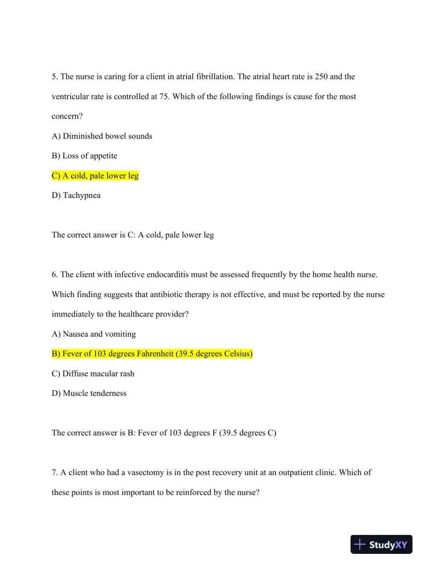 HESI RN Healthcare Exit Exam With Answers (160 Solved Questions), page 4