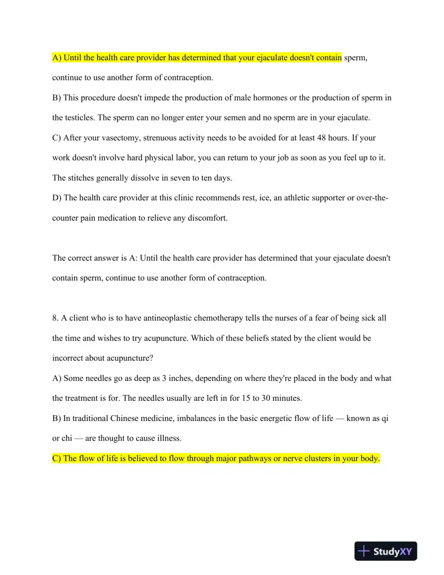 HESI RN Healthcare Exit Exam With Answers (160 Solved Questions), page 5