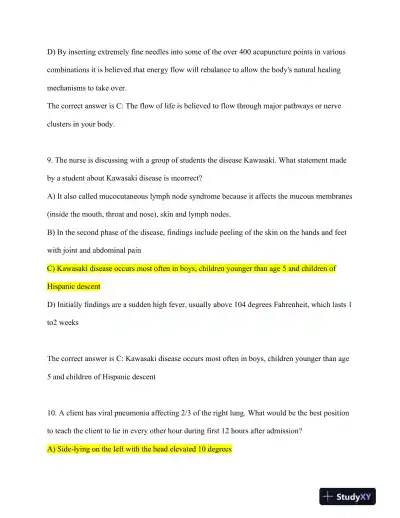 HESI RN Healthcare Exit Exam With Answers (160 Solved Questions) - Page 6 preview image