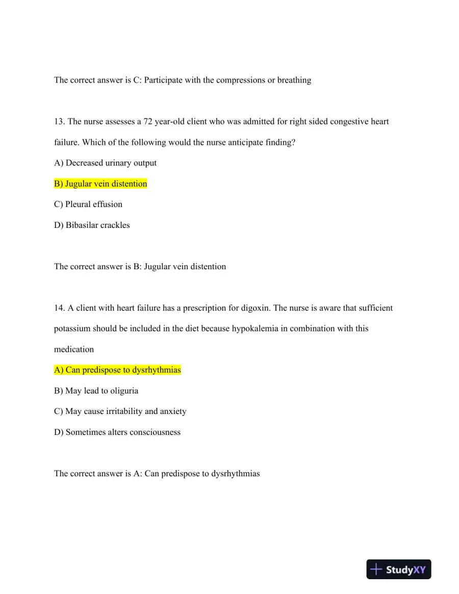HESI RN Healthcare Exit Exam With Answers (160 Solved Questions), page 8
