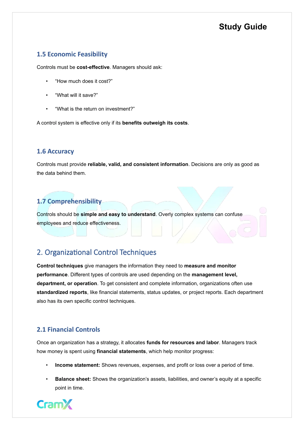 Principles of Management - Control The Linking Function - Page 2 preview image