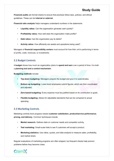 Principles of Management - Control The Linking Function - Page 3 preview image