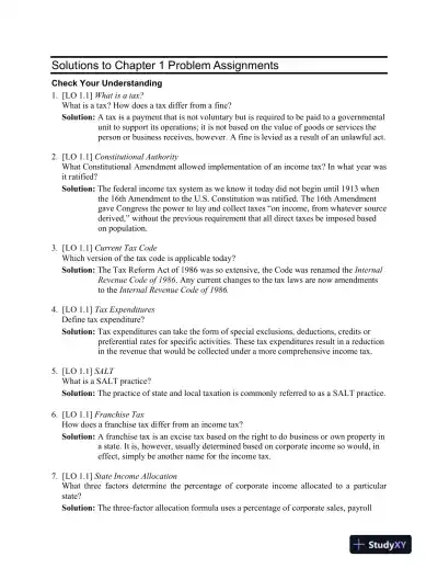 Taxation For Decision Makers, 2017th Edition Solution Manual - Page 1 preview image