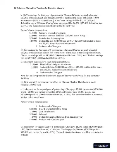 Taxation For Decision Makers, 2017th Edition Solution Manual - Page 15 preview image