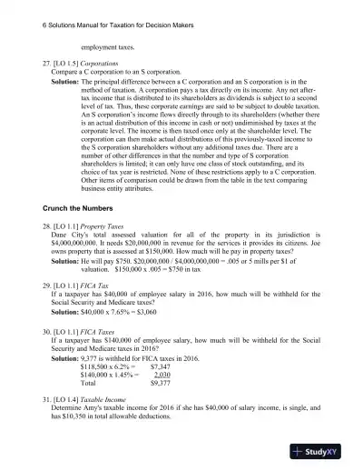 Taxation For Decision Makers, 2017th Edition Solution Manual - Page 7 preview image