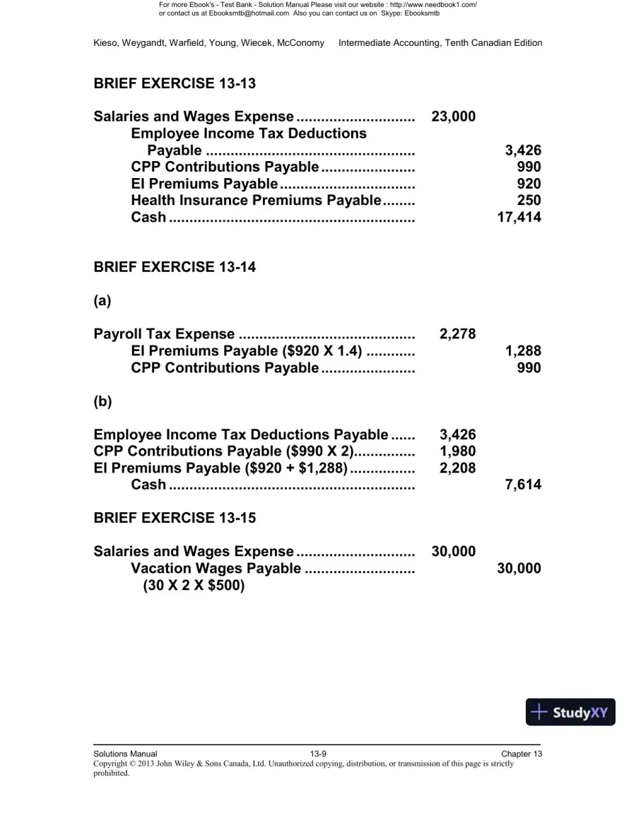 Intermediate Accounting, Volume 2, 10th Canadian Edition Solution Manual, page 10
