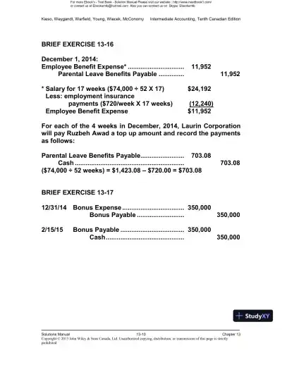 Intermediate Accounting, Volume 2, 10th Canadian Edition Solution Manual - Page 11 preview image