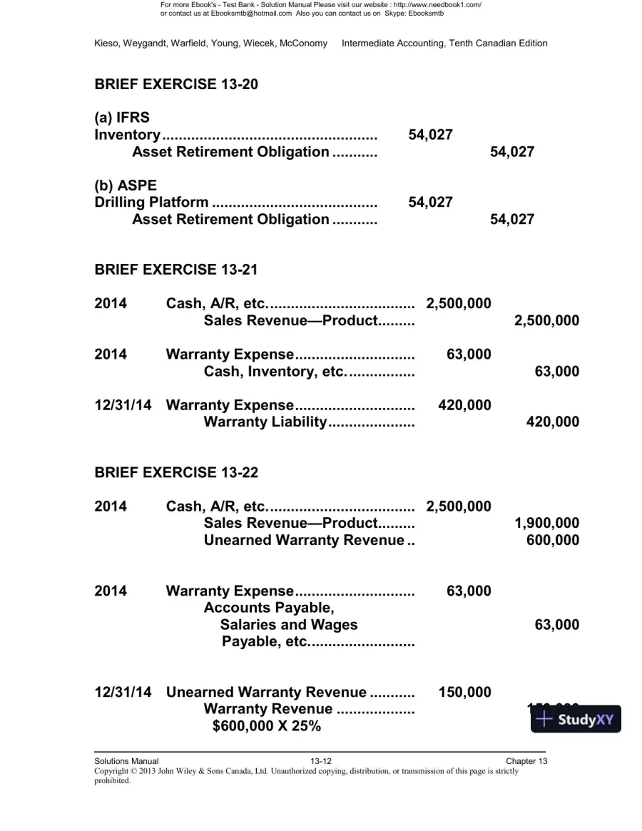 Intermediate Accounting, Volume 2, 10th Canadian Edition Solution Manual, page 13