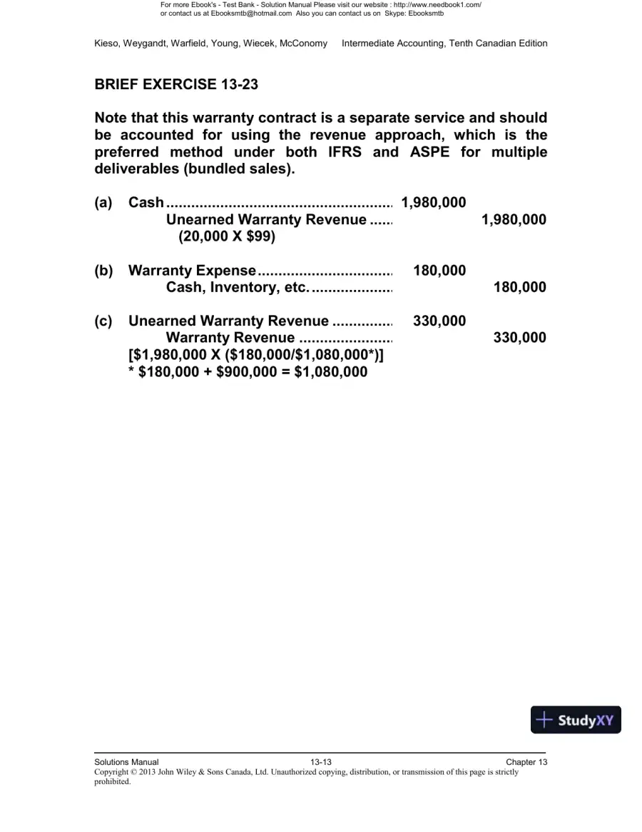 Intermediate Accounting, Volume 2, 10th Canadian Edition Solution Manual, page 14