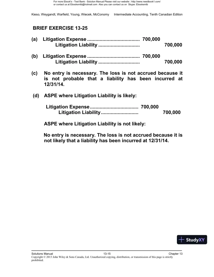 Intermediate Accounting, Volume 2, 10th Canadian Edition Solution Manual, page 16