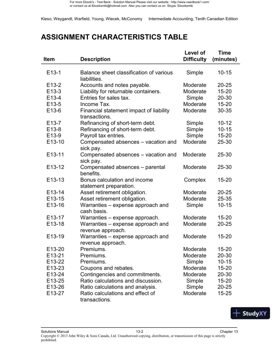 Intermediate Accounting, Volume 2, 10th Canadian Edition Solution Manual, page 3
