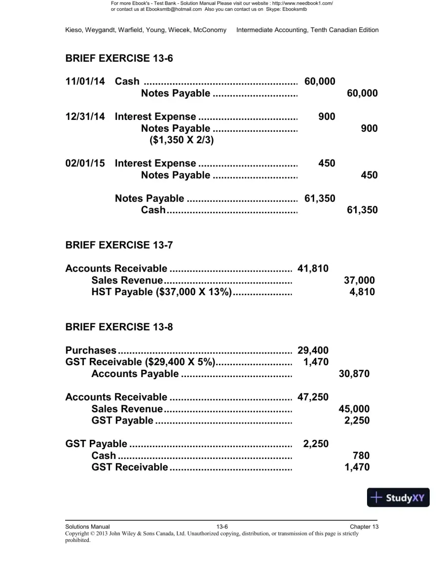 Intermediate Accounting, Volume 2, 10th Canadian Edition Solution Manual, page 7