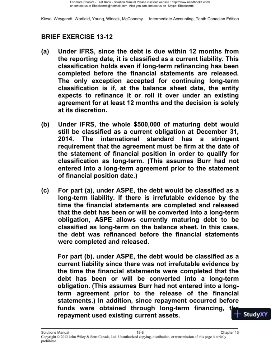 Intermediate Accounting, Volume 2, 10th Canadian Edition Solution Manual, page 9