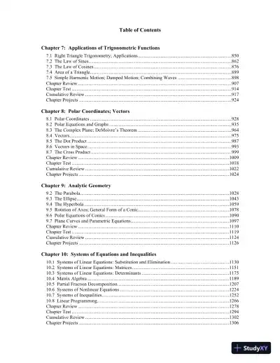 Solution Manual for Precalculus: Concepts Through Functions, A Unit Circle Approach to Trigonometry, 4th Edition - Page 5 preview image