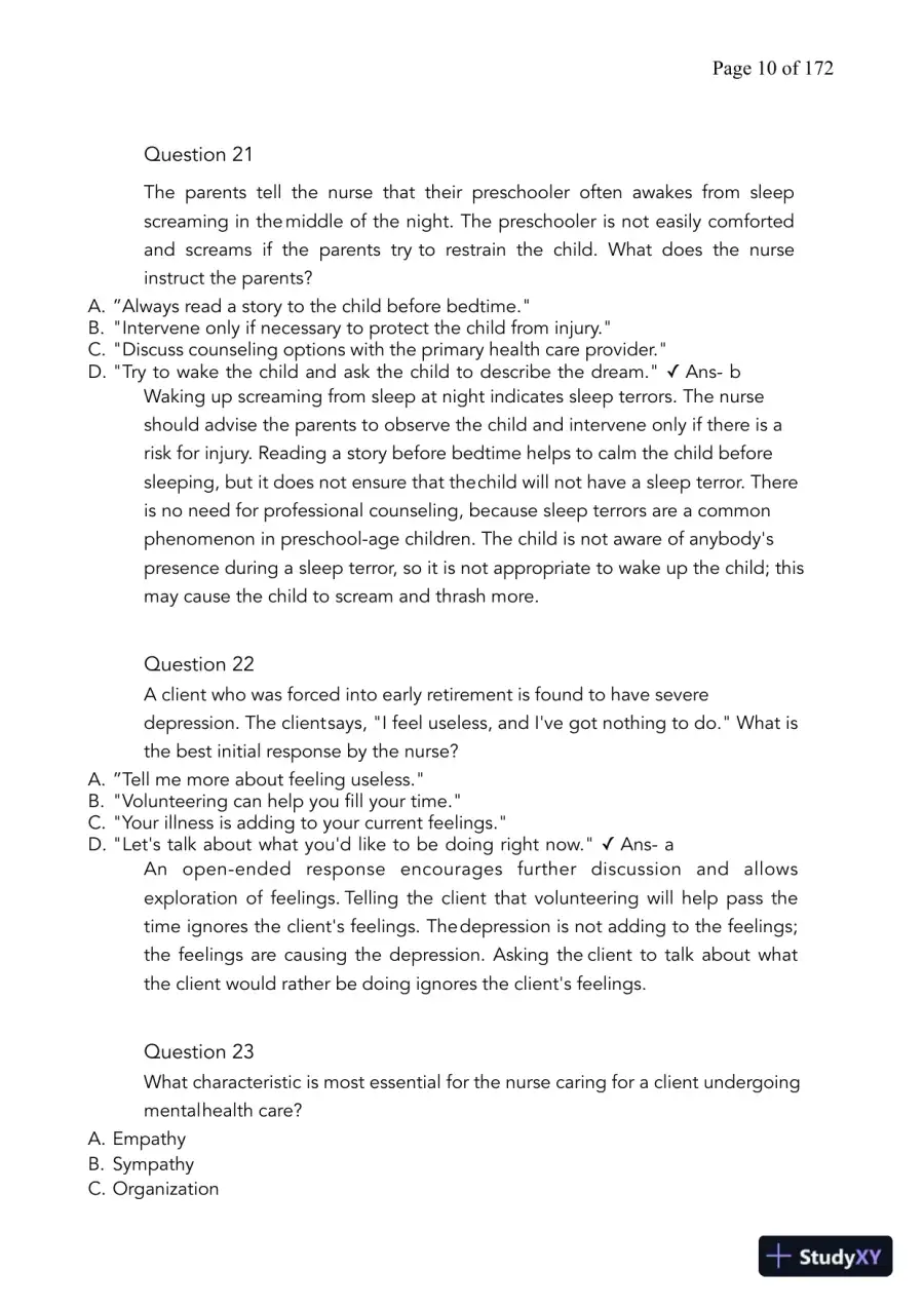 HESI Computerized Adaptive Testing Test Bank With Answers (424 Solved Questions), page 11