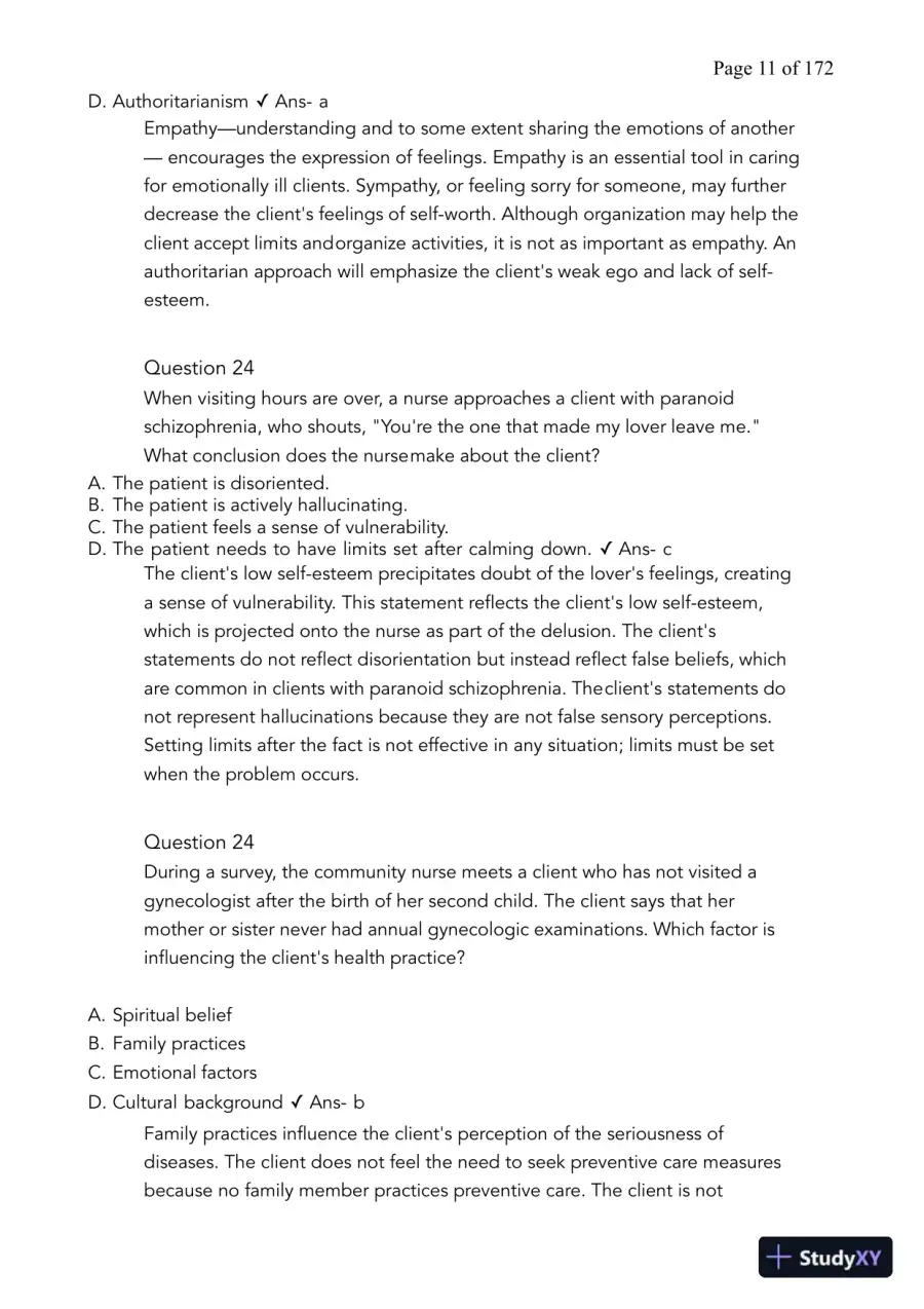 HESI Computerized Adaptive Testing Test Bank With Answers (424 Solved Questions), page 12