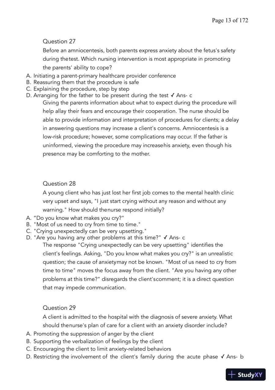 HESI Computerized Adaptive Testing Test Bank With Answers (424 Solved Questions), page 14