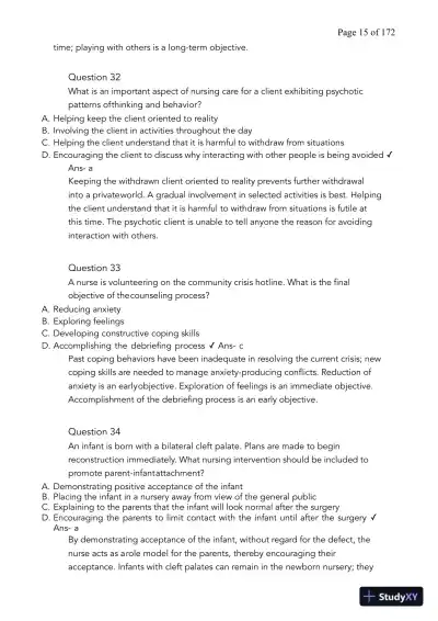 HESI Computerized Adaptive Testing Test Bank With Answers (424 Solved Questions) - Page 16 preview image