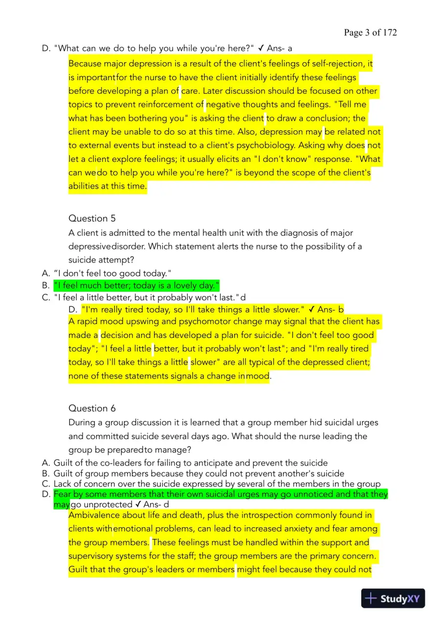HESI Computerized Adaptive Testing Test Bank With Answers (424 Solved Questions), page 4