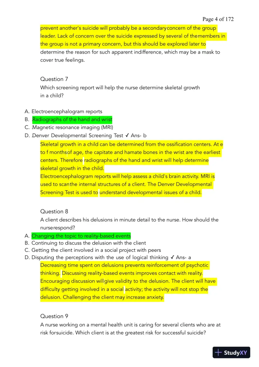 HESI Computerized Adaptive Testing Test Bank With Answers (424 Solved Questions), page 5