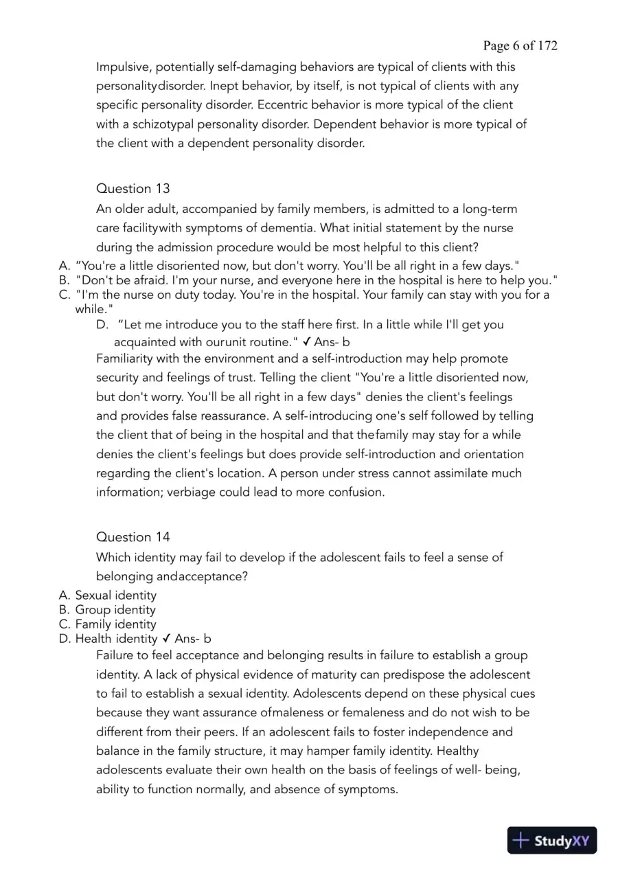 HESI Computerized Adaptive Testing Test Bank With Answers (424 Solved Questions), page 7