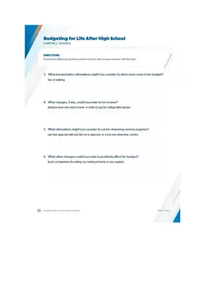 Budgeting for Life After High School - Page 3 preview image