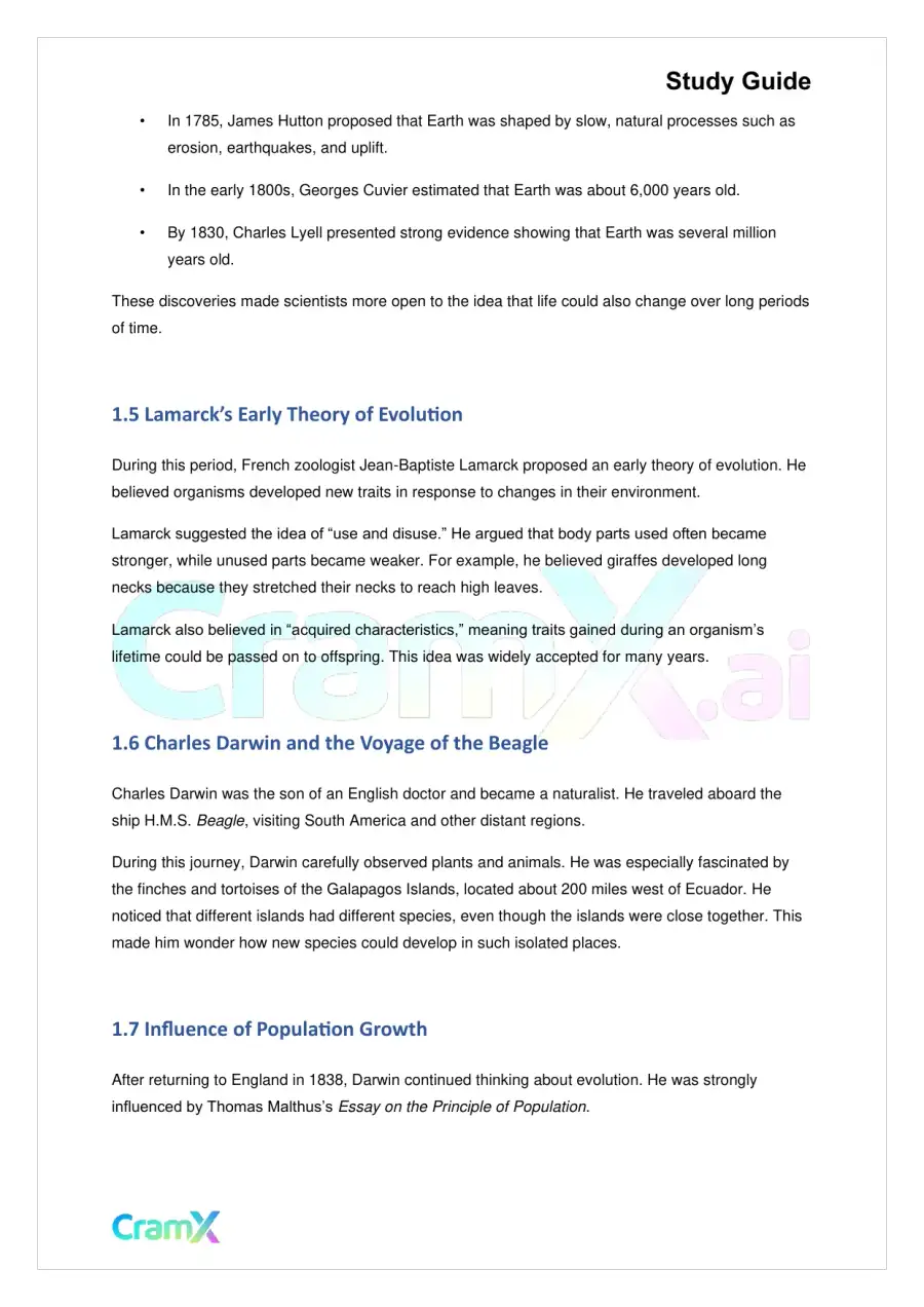 Biology - Principles of Evolution, page 2