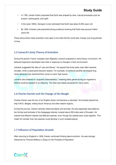 Biology - Principles of Evolution - Page 2 preview image