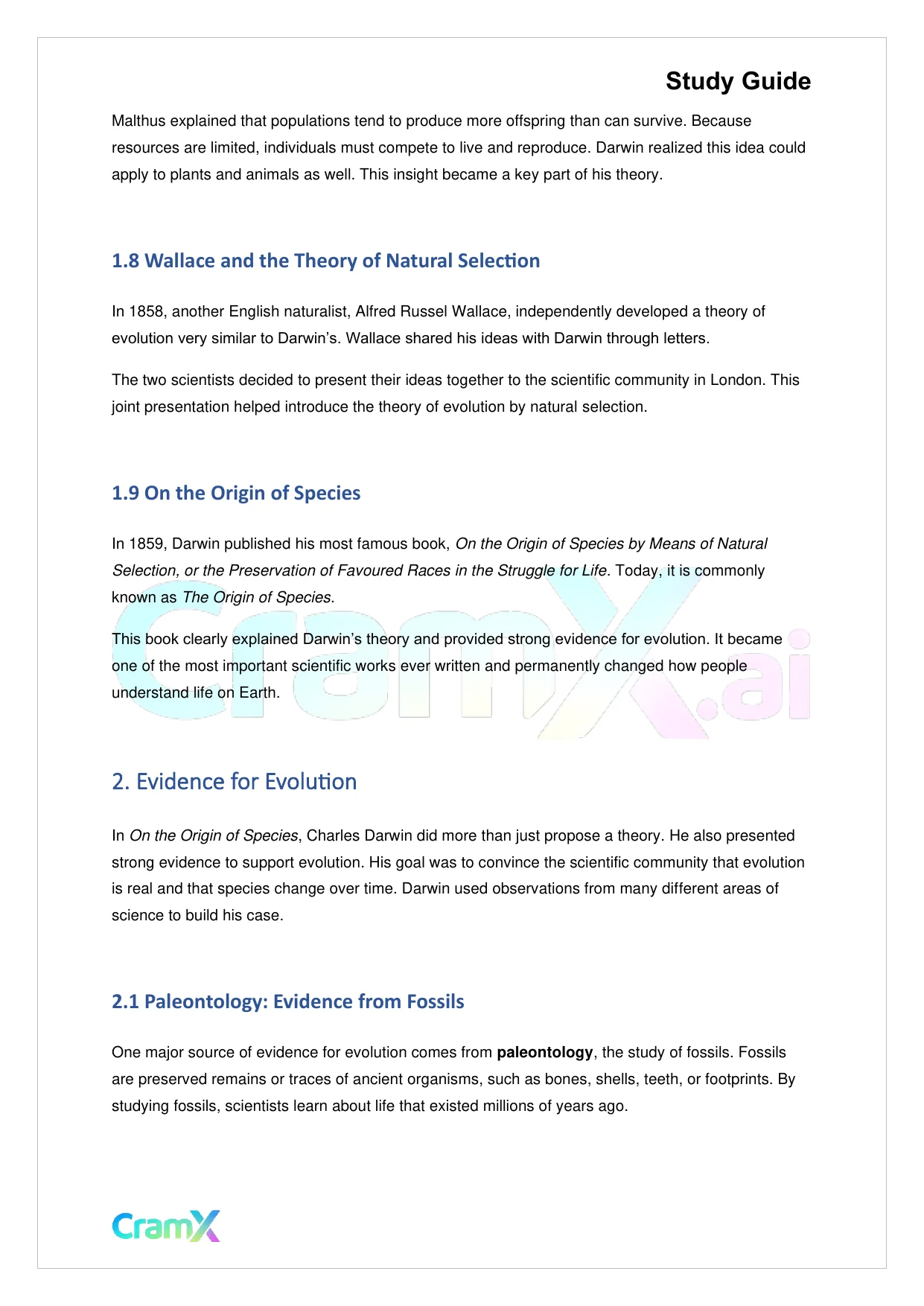 Biology - Principles of Evolution - Page 3 preview image