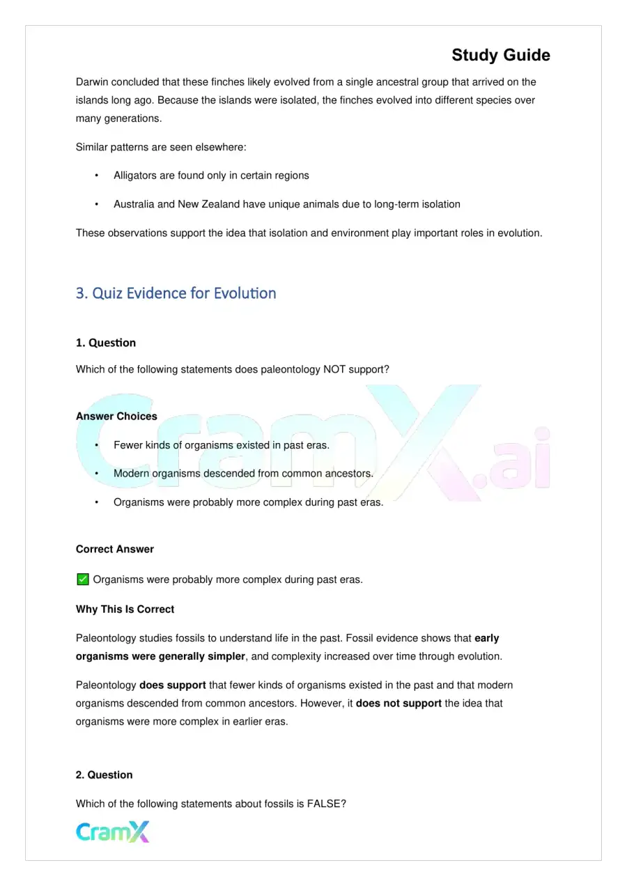 Biology - Principles of Evolution, page 7