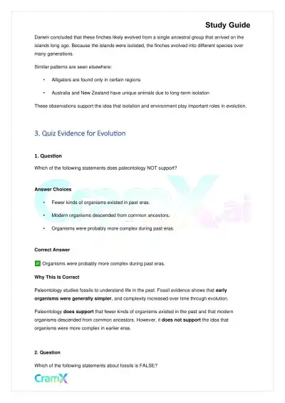Biology - Principles of Evolution - Page 7 preview image