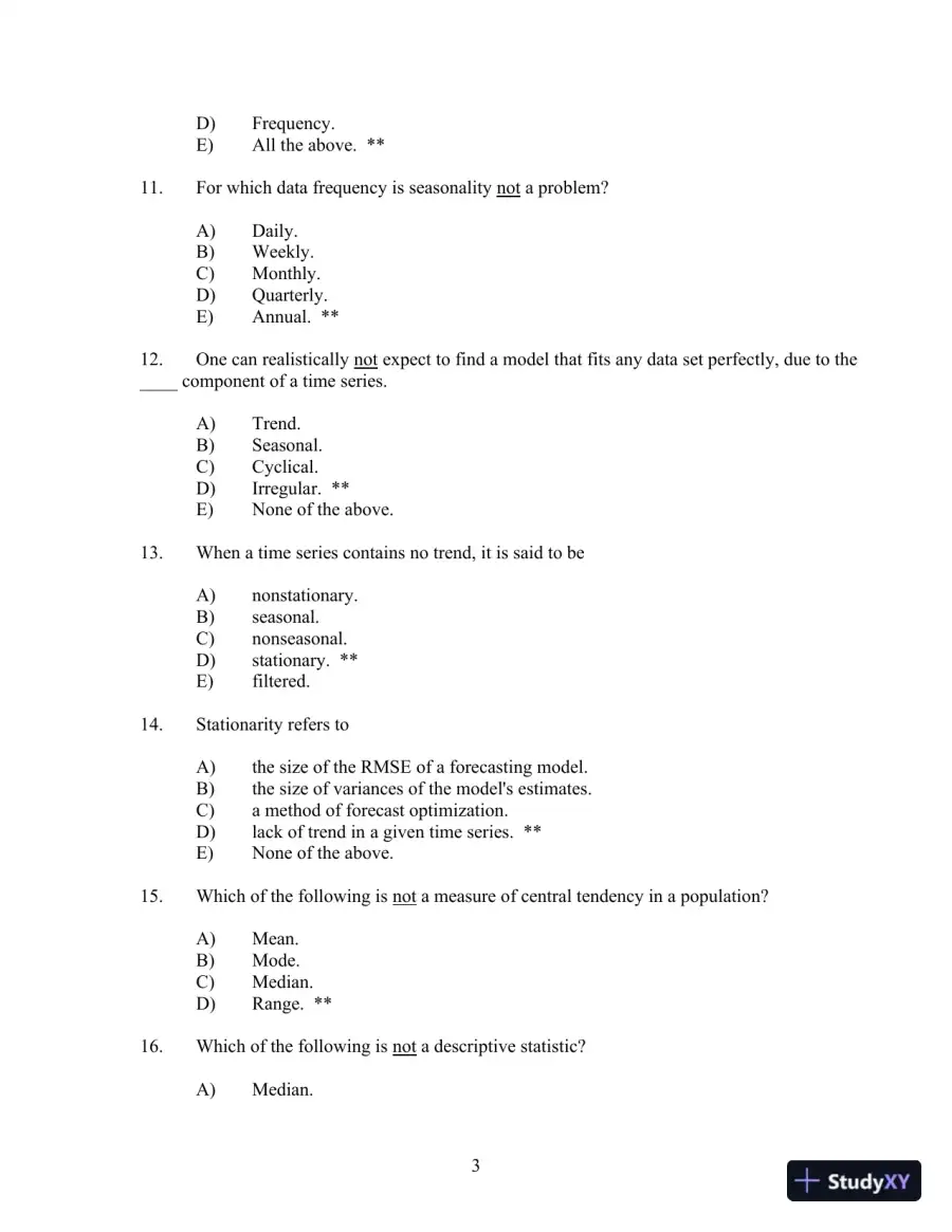 Business Forecasting with Business forecastX 6th Edition Test Bank, page 12