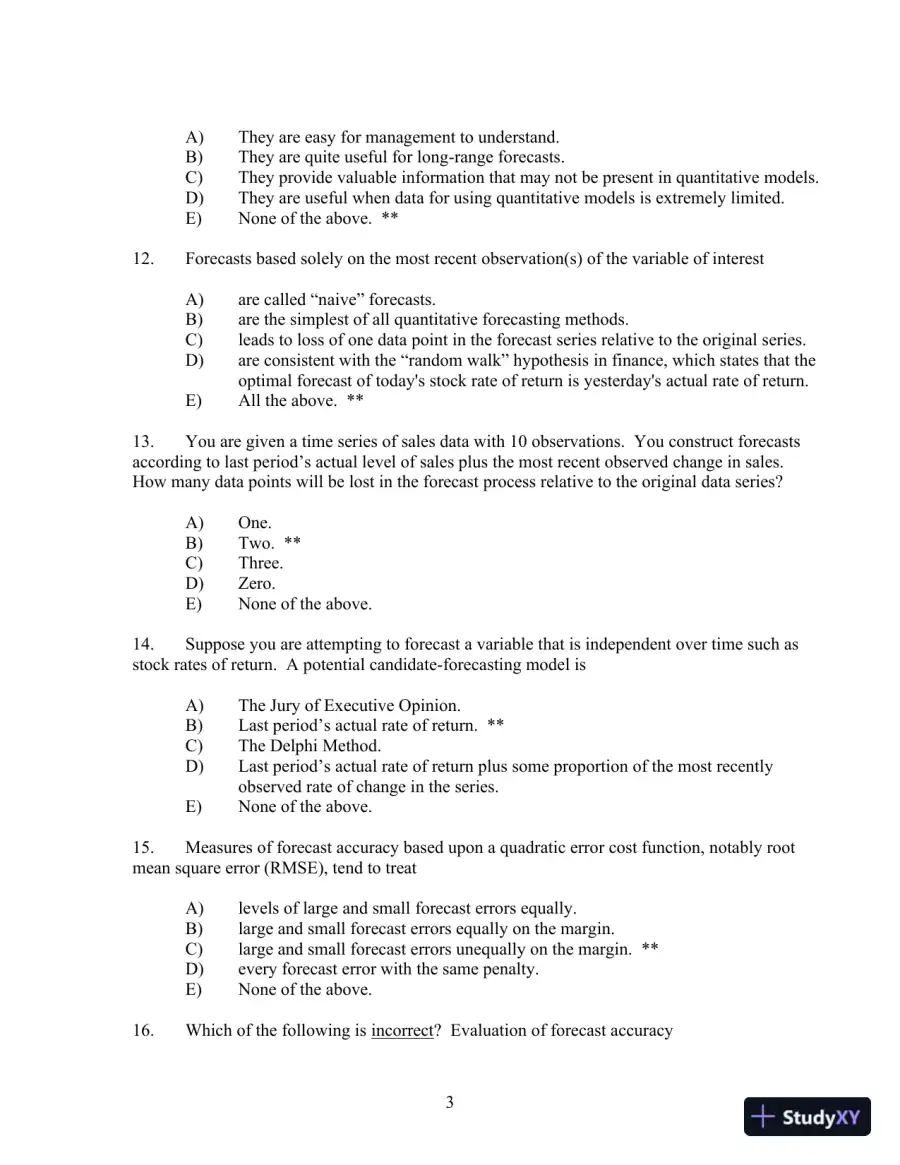 Business Forecasting with Business forecastX 6th Edition Test Bank, page 4