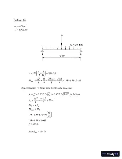 Solution Manual for Concrete Structures, HAR/CDR Edition - Page 7 preview image