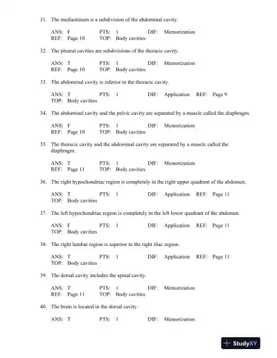 The Human Body in Health and Disease 6th Edition Test Bank - Page 10 preview image