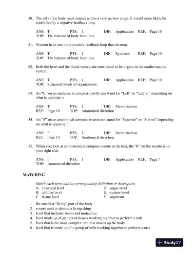 The Human Body in Health and Disease 6th Edition Test Bank - Page 12 preview image