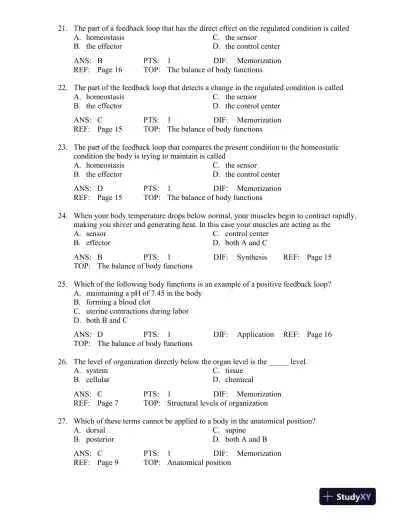 The Human Body in Health and Disease 6th Edition Test Bank - Page 5 preview image