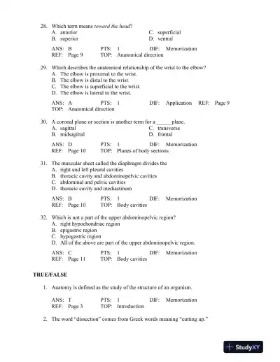 The Human Body in Health and Disease 6th Edition Test Bank - Page 6 preview image