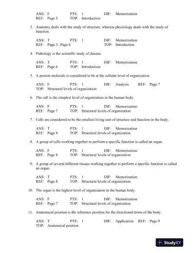 The Human Body in Health and Disease 6th Edition Test Bank - Page 7 preview image